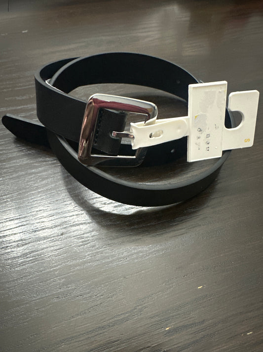 A New Day™ Black Faux Leather Belt with Silver Buckle