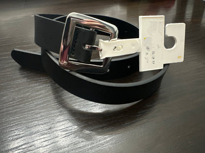 A New Day™ Black Faux Leather Belt with Silver Buckle