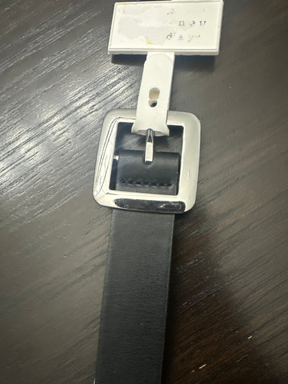 A New Day™ Black Faux Leather Belt with Silver Buckle