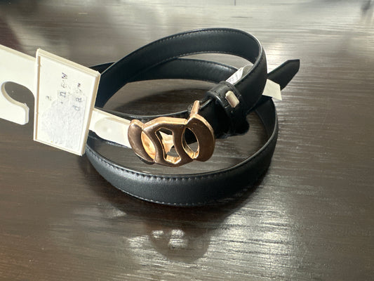 A New Day Women’s Black Belt with Gold Tone Buckle
