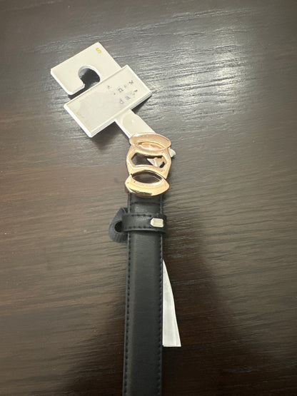 A New Day Women’s Black Belt with Gold Tone Buckle