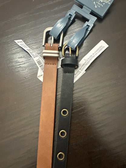 Universal Thread™ Women’s Skinny Belt 2-Pack – Black & Brown Faux Leather, Adjustable