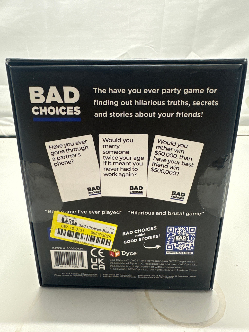Bad Choices Have You Ever Party Game product photo