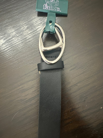 Wild Fable™ Black Faux Leather Belt with Silver Oval Buckle