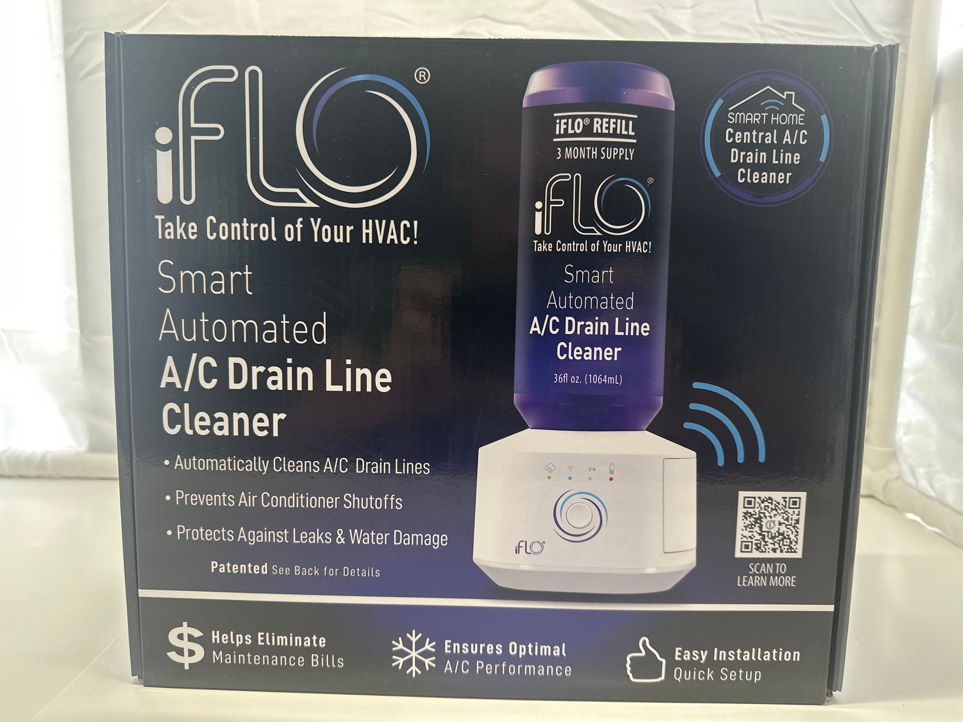iFLO Smart Automated A/C Drain Line Cleaner System (3-Month Supply)