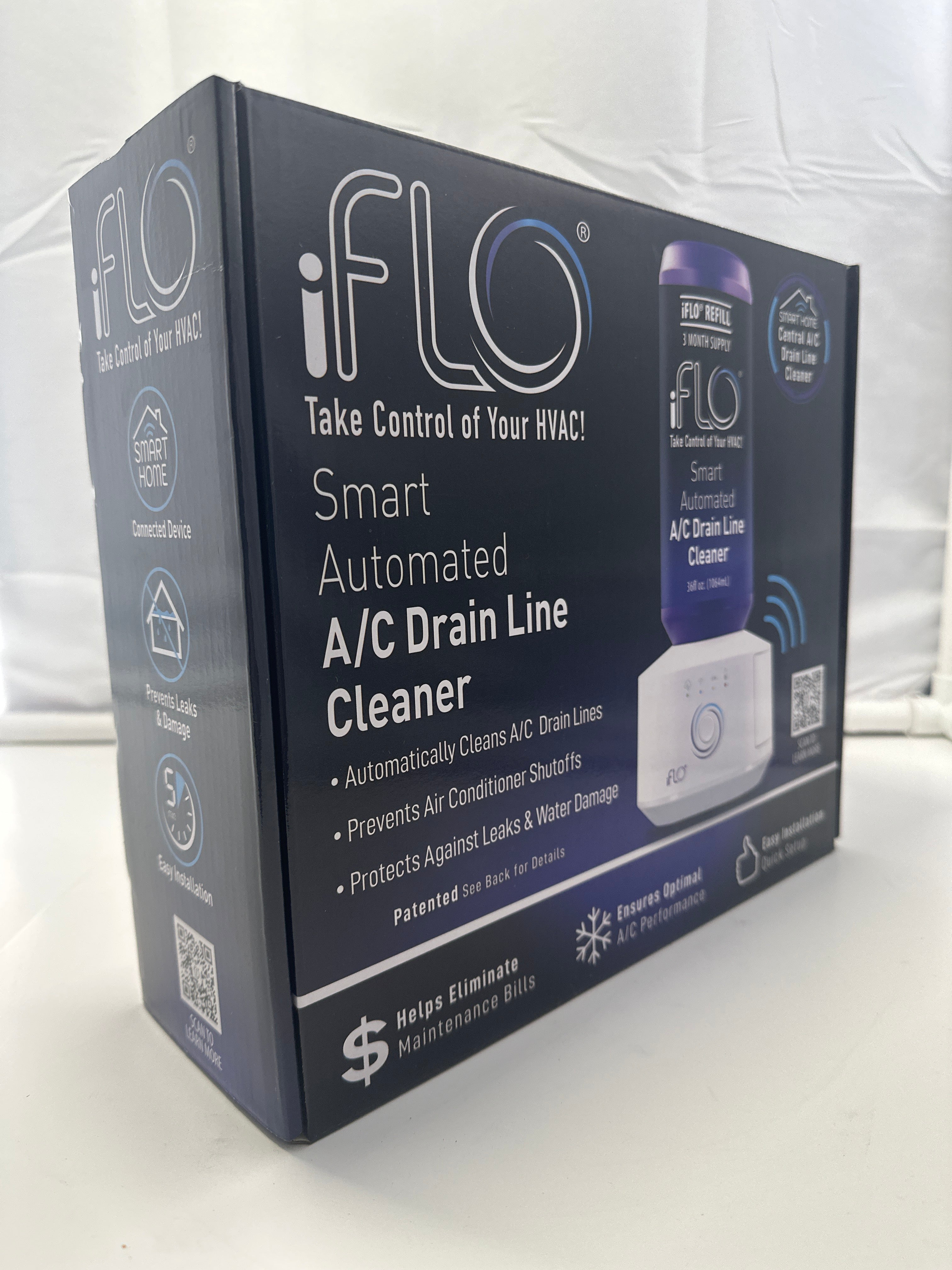 iFLO Smart Automated A/C Drain Line Cleaner System (3-Month Supply)