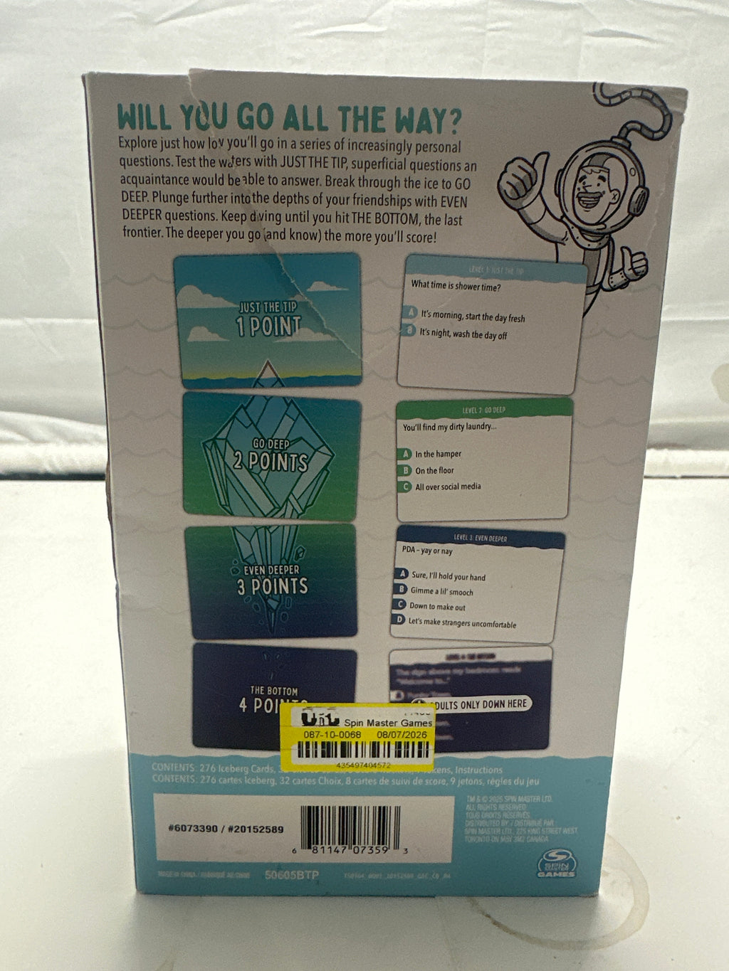 Just the Tip adult party game box condition