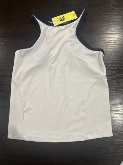 All In Motion Women's High Neck Tank Top White Black Trim