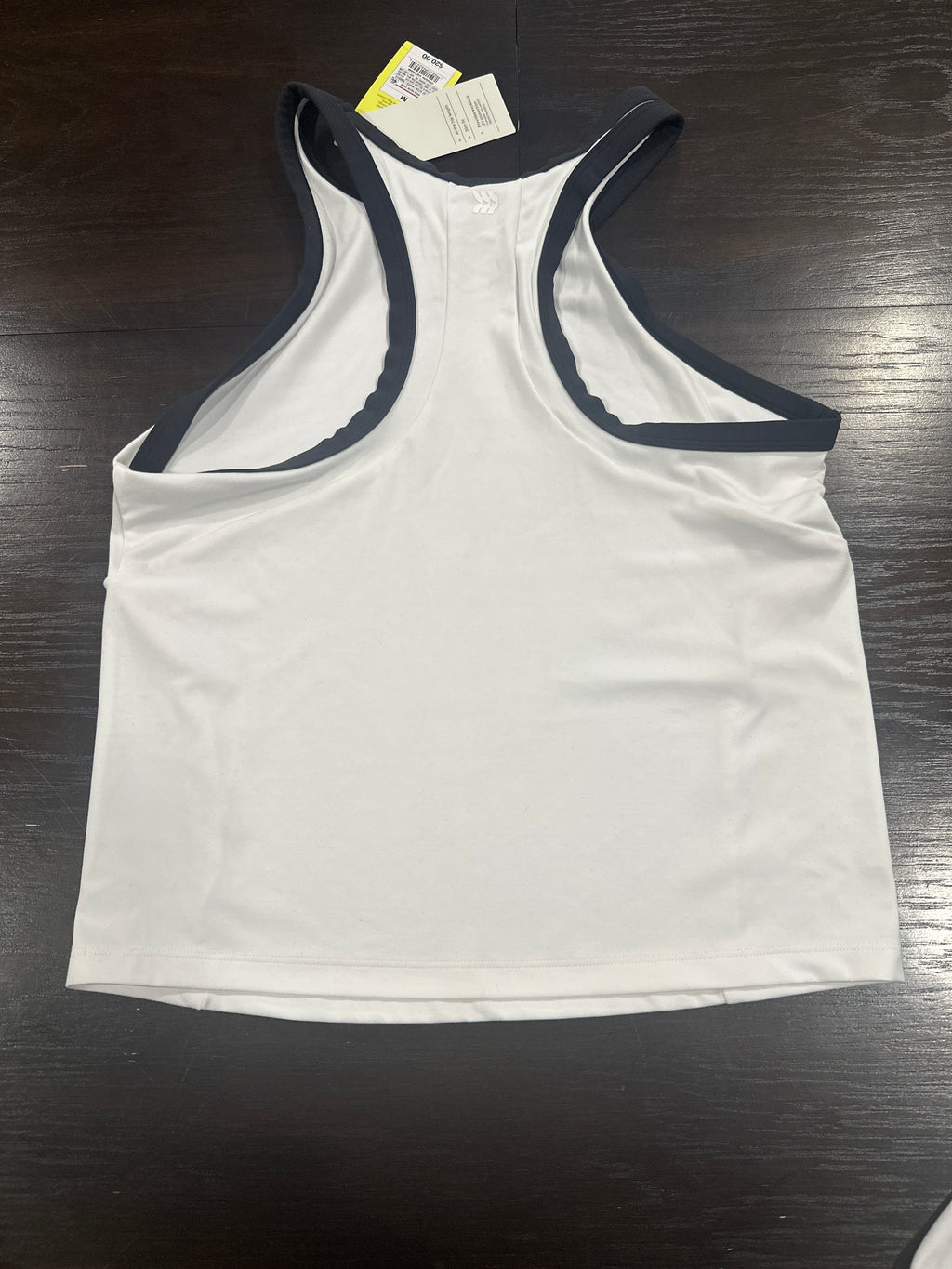 All In Motion Women's High Neck Tank Top White Black Trim