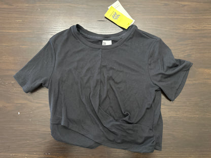 All In Motion Girls Front Twist Ribbed Tee Black
