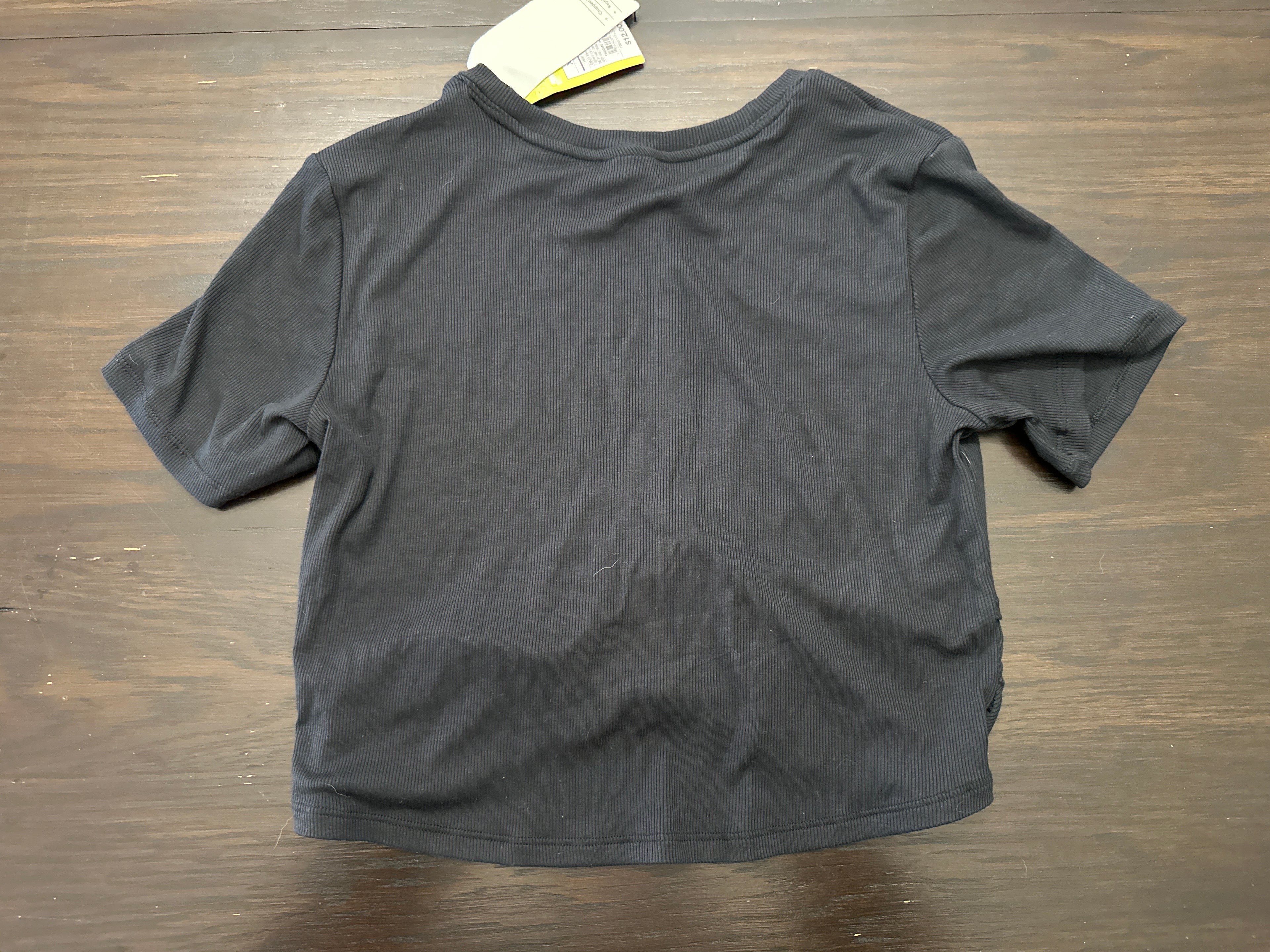 All In Motion Girls Front Twist Ribbed Tee Black