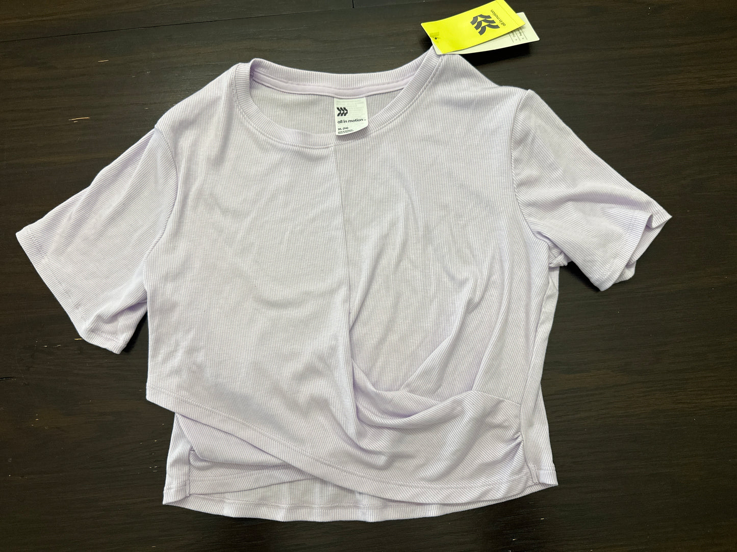 All In Motion Girls Ribbed Cropped Tee Light Purple