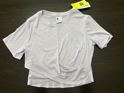 All In Motion Girls Ribbed Cropped Tee Light Purple