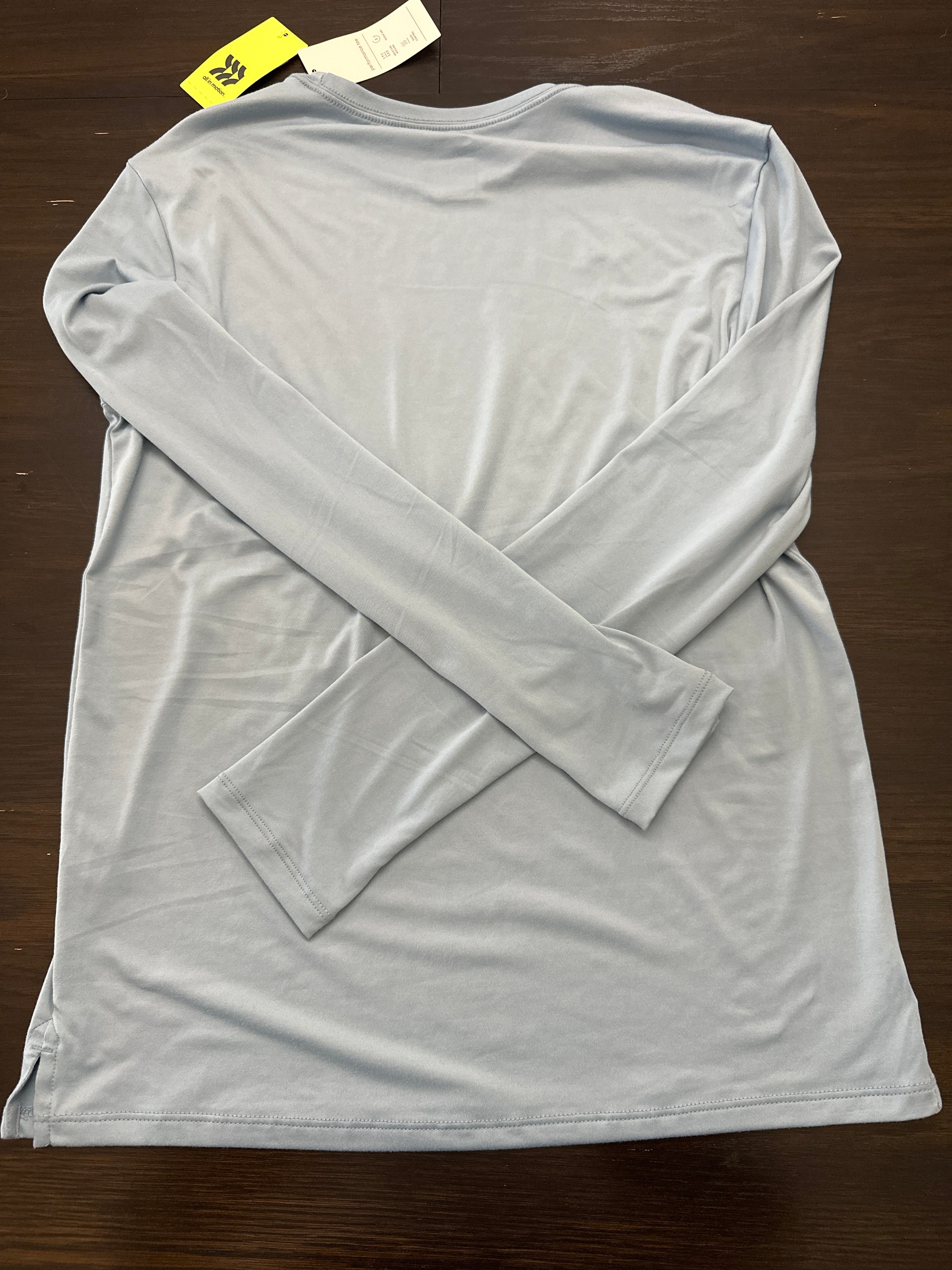 All in Motion Mens Performance Long Sleeve T-Shirt – Light Blue Athletic Top