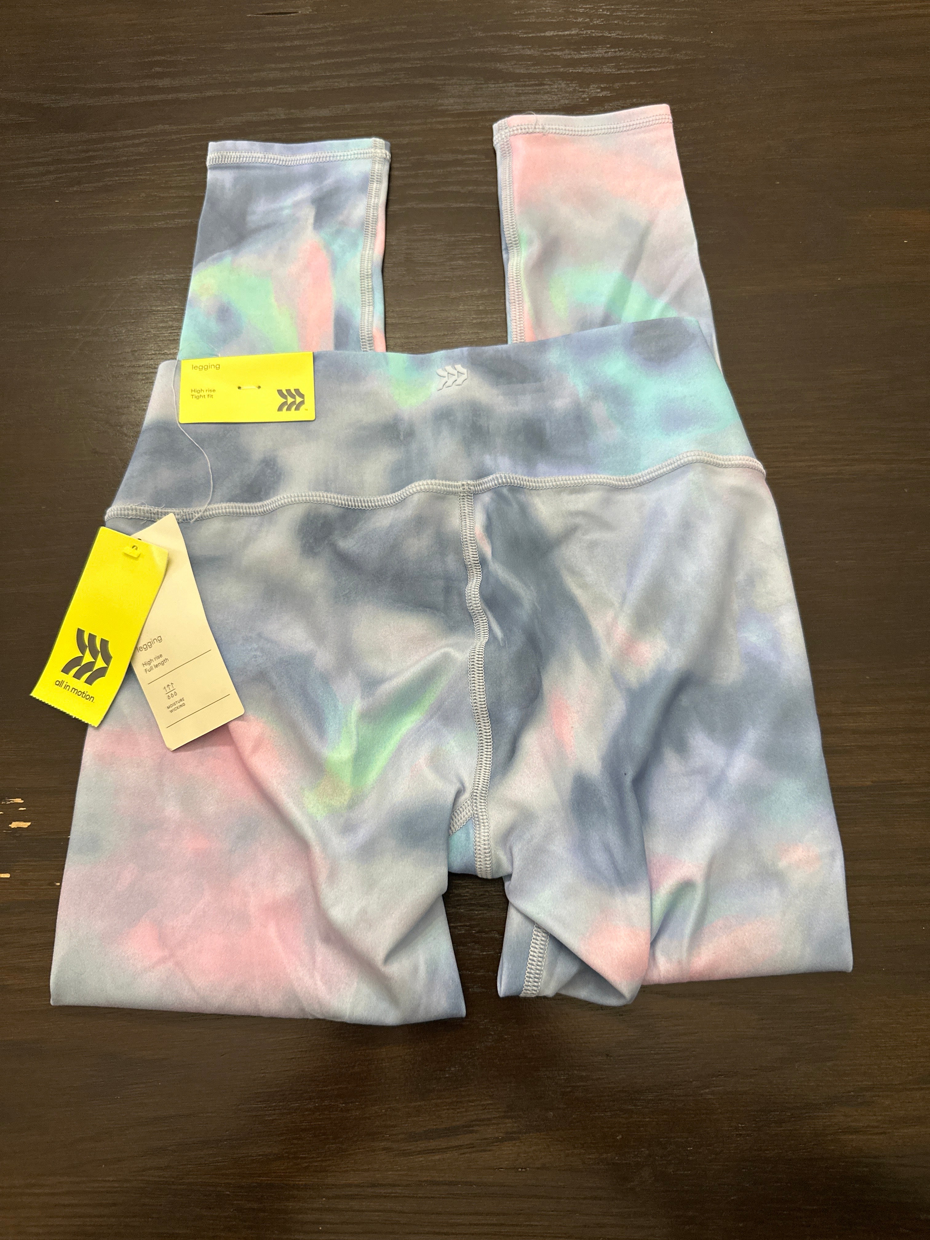 All in Motion Girls Performance Leggings – Blue Tie-Dye Athletic Leggings