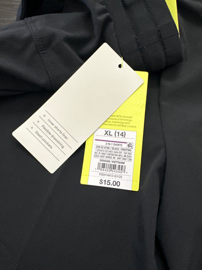 All in Motion Girls 2-in-1 Athletic Shorts Black
