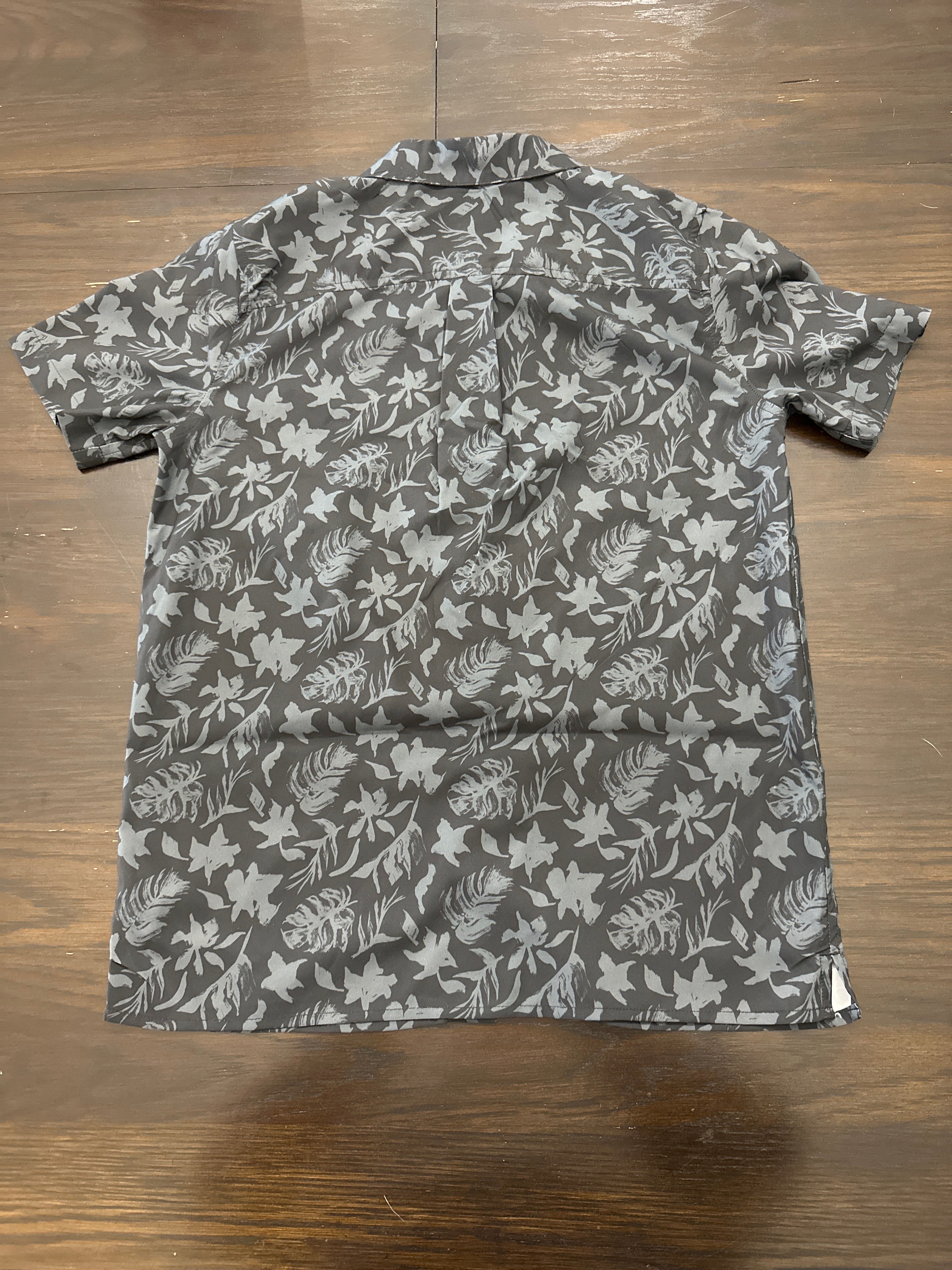 All in Motion Boys Resort Button-Up Shirt – Black Floral Short Sleeve