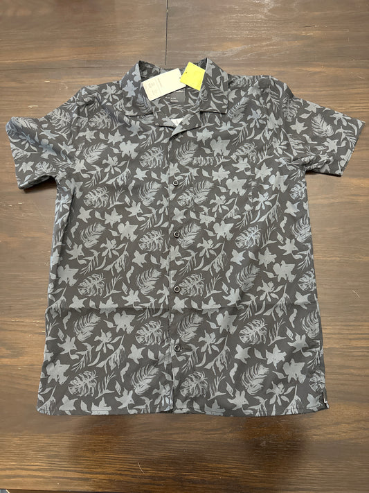All in Motion Boys Resort Button-Up Shirt – Black Floral Short Sleeve
