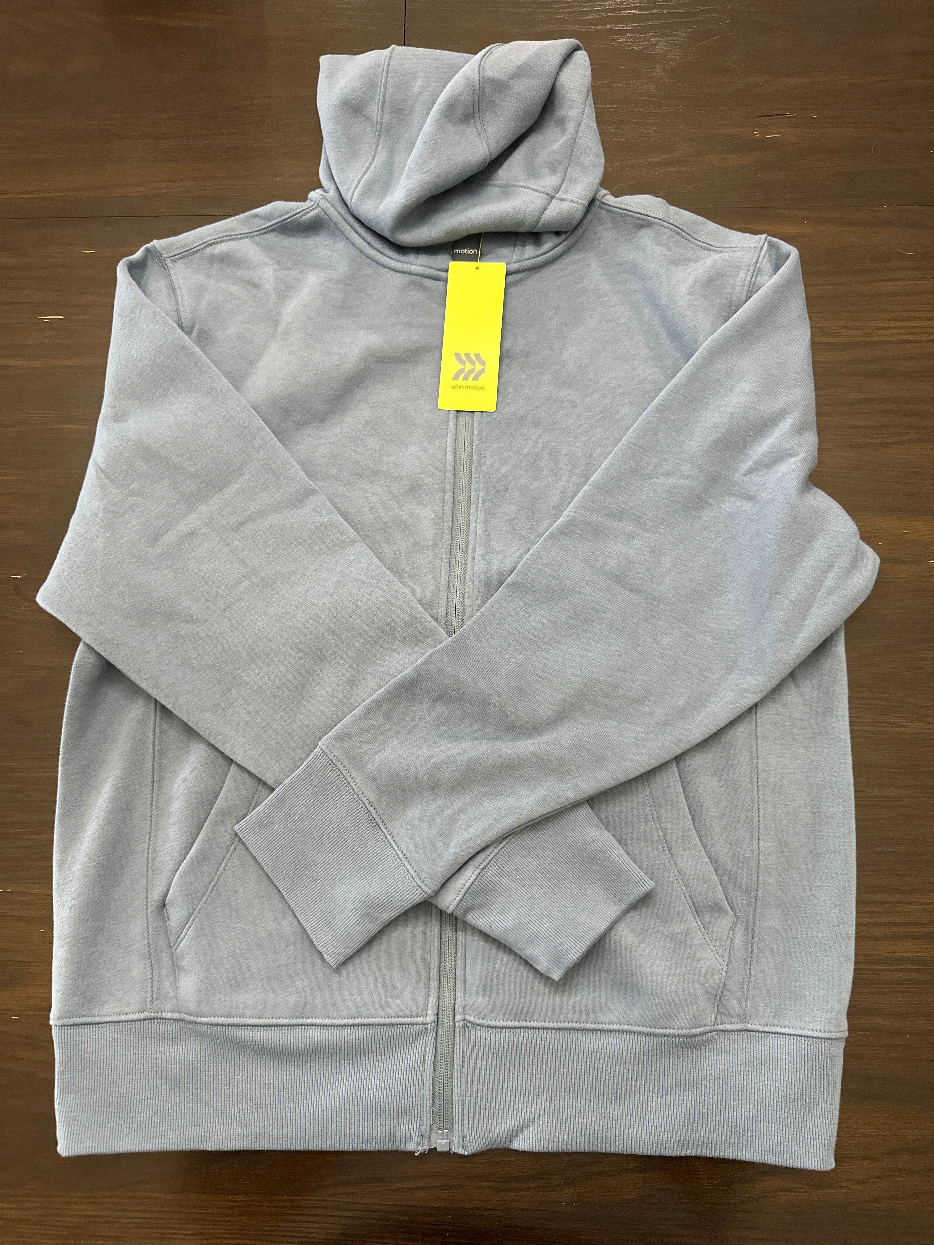 All in Motion Men’s Full-Zip Hoodie – Steel Blue Fleece Sweatshirt