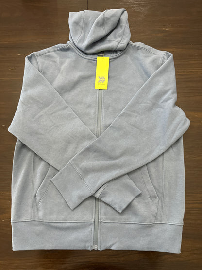 All in Motion Men’s Full-Zip Hoodie – Steel Blue Fleece Sweatshirt