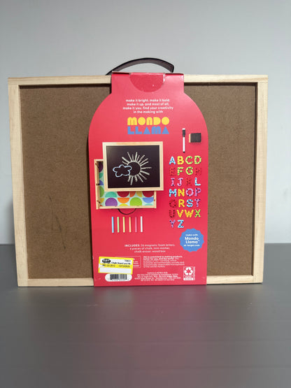 Mondo Llama Chalkboard & Magnets Set Wooden Kids Learning Toy Alphabet