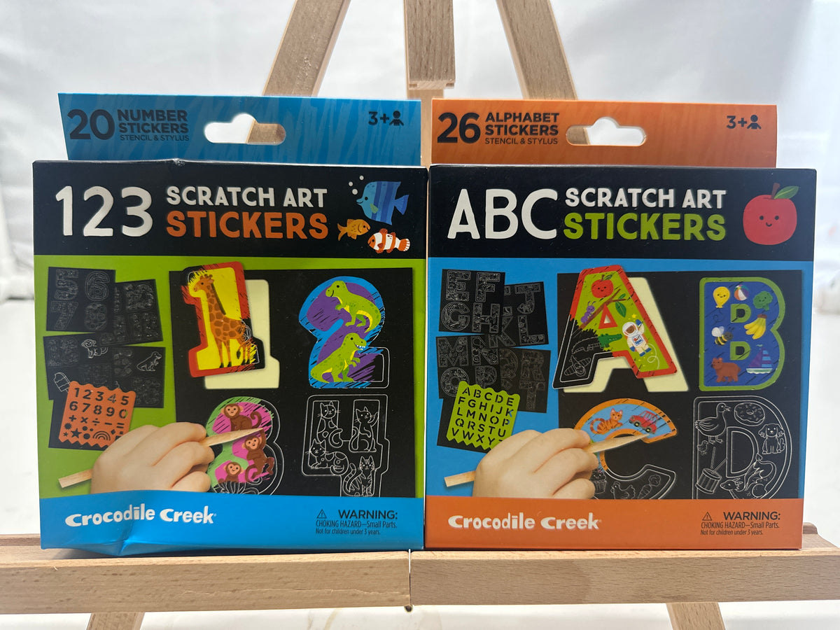 Crocodile Creek ABC and 123 Scratch Art Stickers 2-Pack