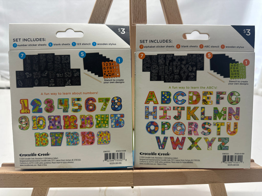Crocodile Creek ABC and 123 Scratch Art Stickers 2-Pack