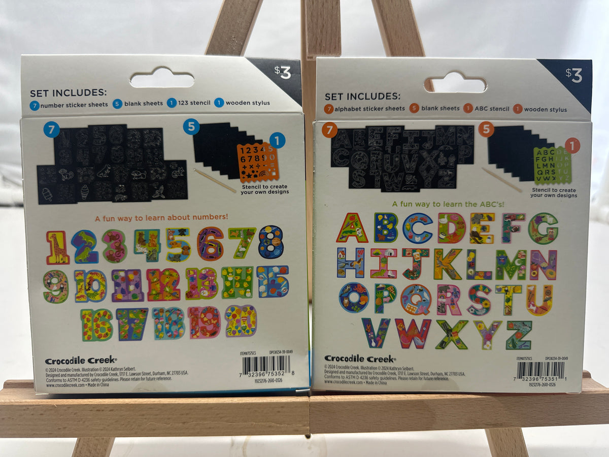 Crocodile Creek ABC and 123 Scratch Art Stickers 2-Pack
