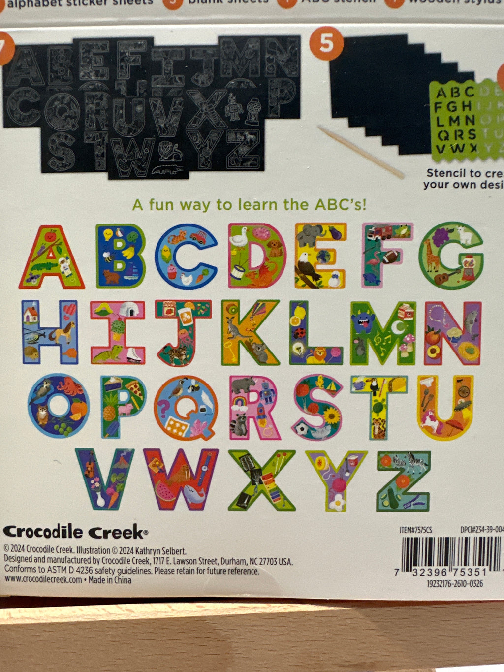 Crocodile Creek ABC and 123 Scratch Art Stickers 2-Pack