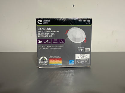 Commercial Electric 3" Canless LED Recessed Light – Selectable Lumens, Dimmable, Wet Rated