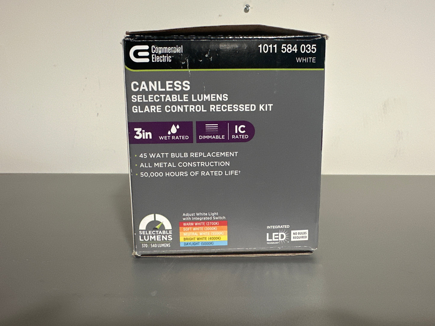 Commercial Electric 3" Canless LED Recessed Light – Selectable Lumens, Dimmable, Wet Rated