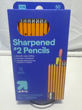 up&up Sharpened #2 HB Pencils 50 Count Set with Cap Erasers & Sharpener School Supplies