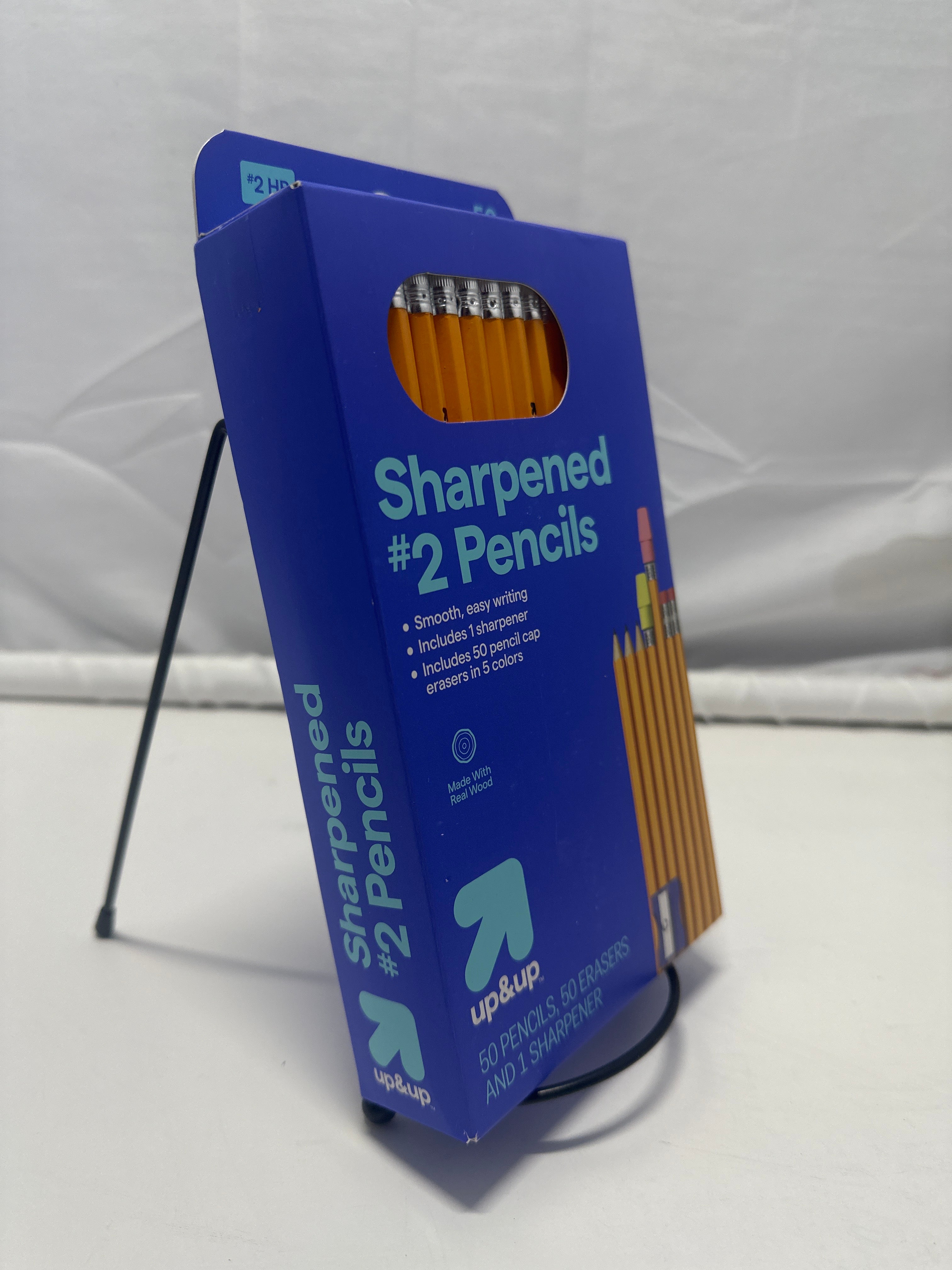 up&up Sharpened #2 HB Pencils 50 Count Set with Cap Erasers & Sharpener School Supplies