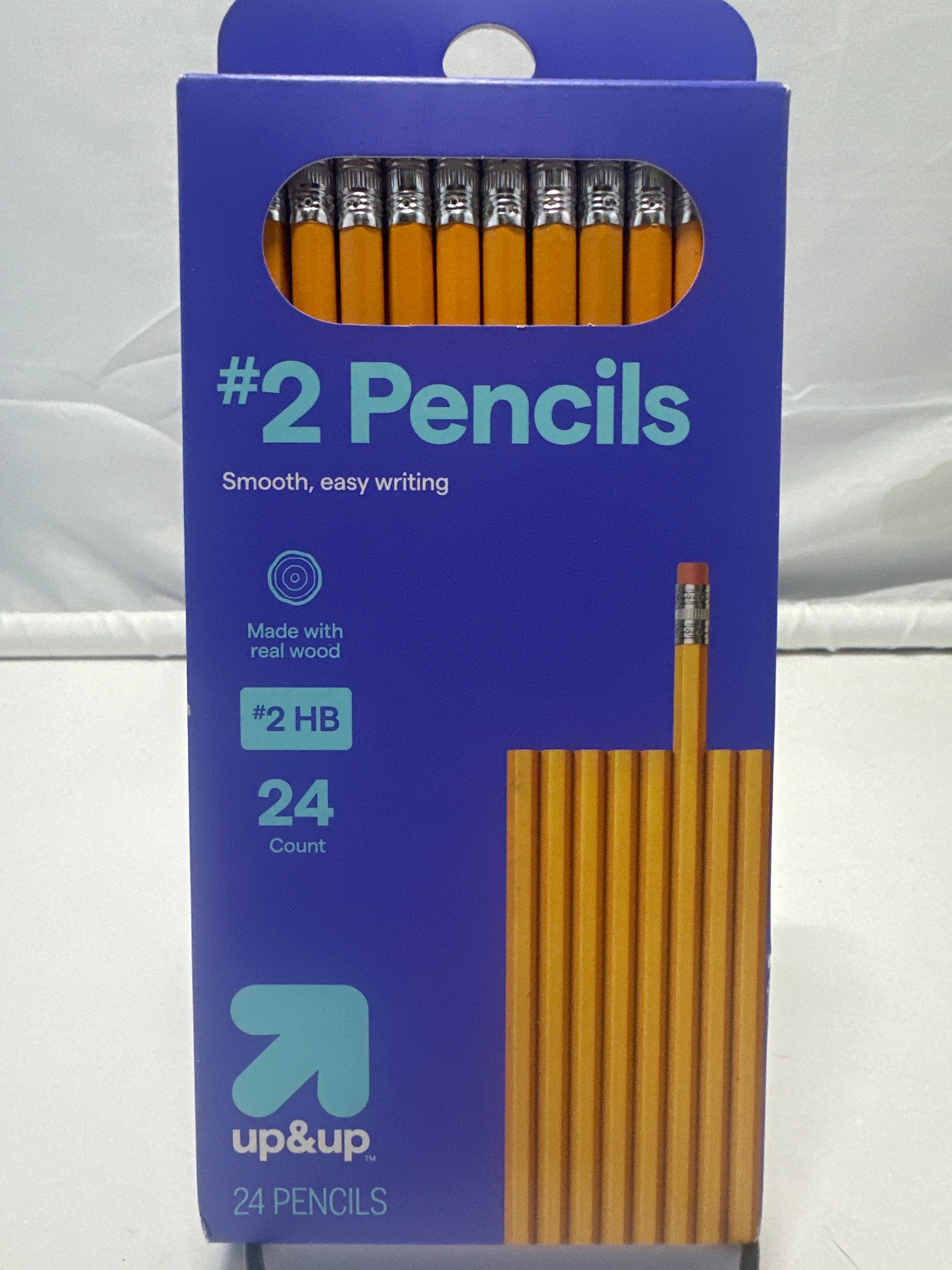 up&up #2 HB Wooden Pencils 24 Pack School Writing Pencils with Erasers