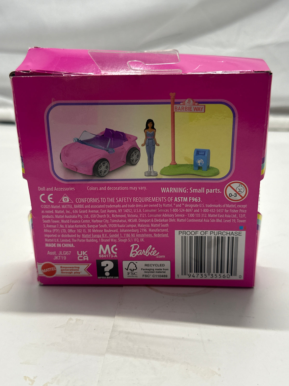 Barbie Mini BarbieLand pink convertible playset view 3