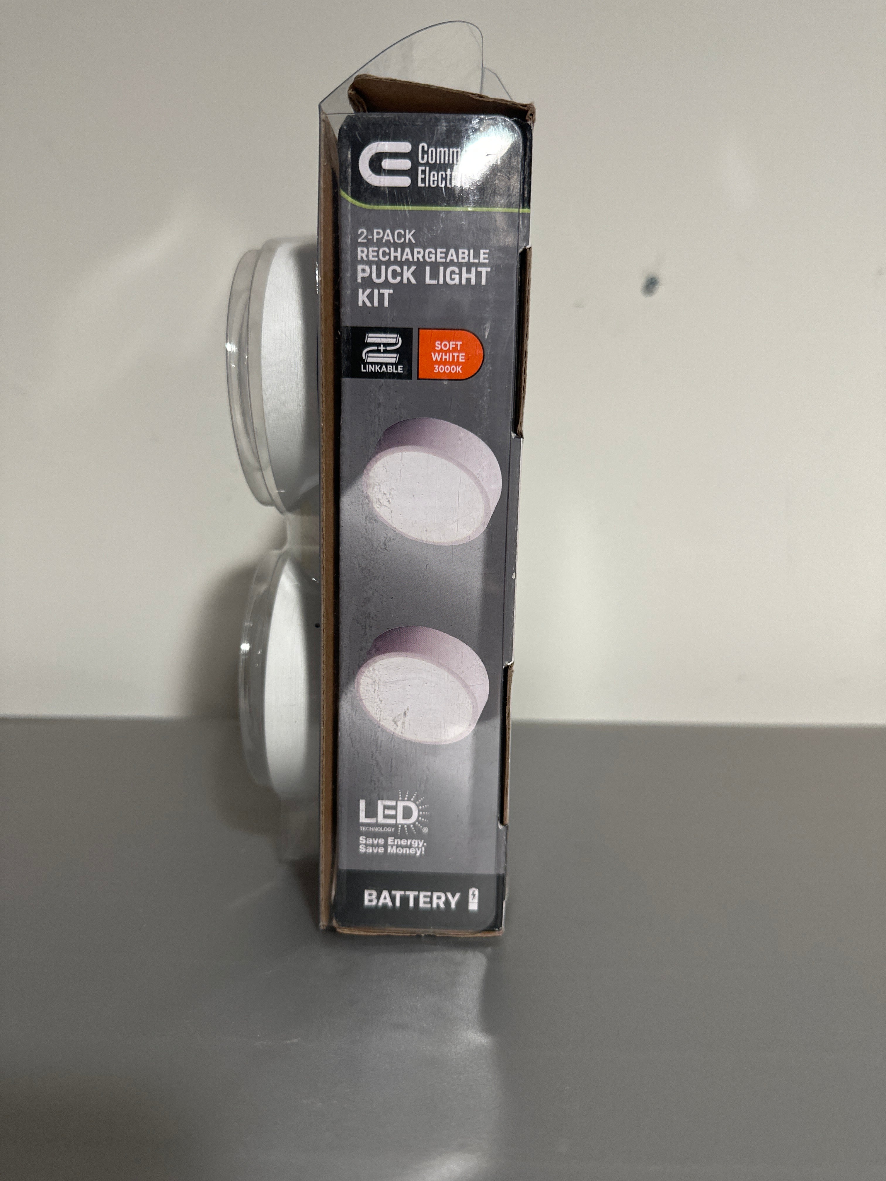 Commercial Electric 2-Pack Rechargeable LED Puck Light Kit – Soft White 3000K