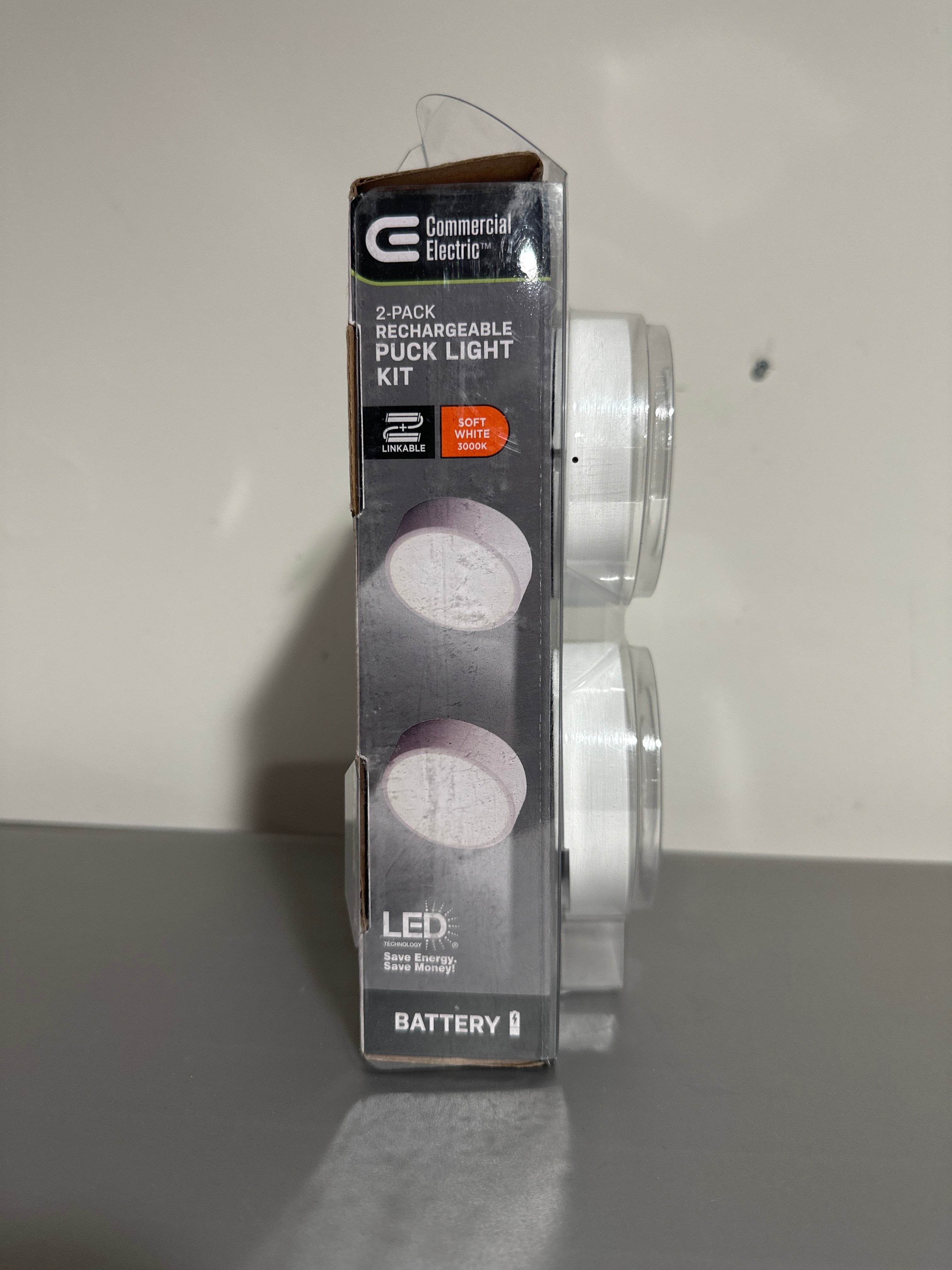 Commercial Electric 2-Pack Rechargeable LED Puck Light Kit – Soft White 3000K