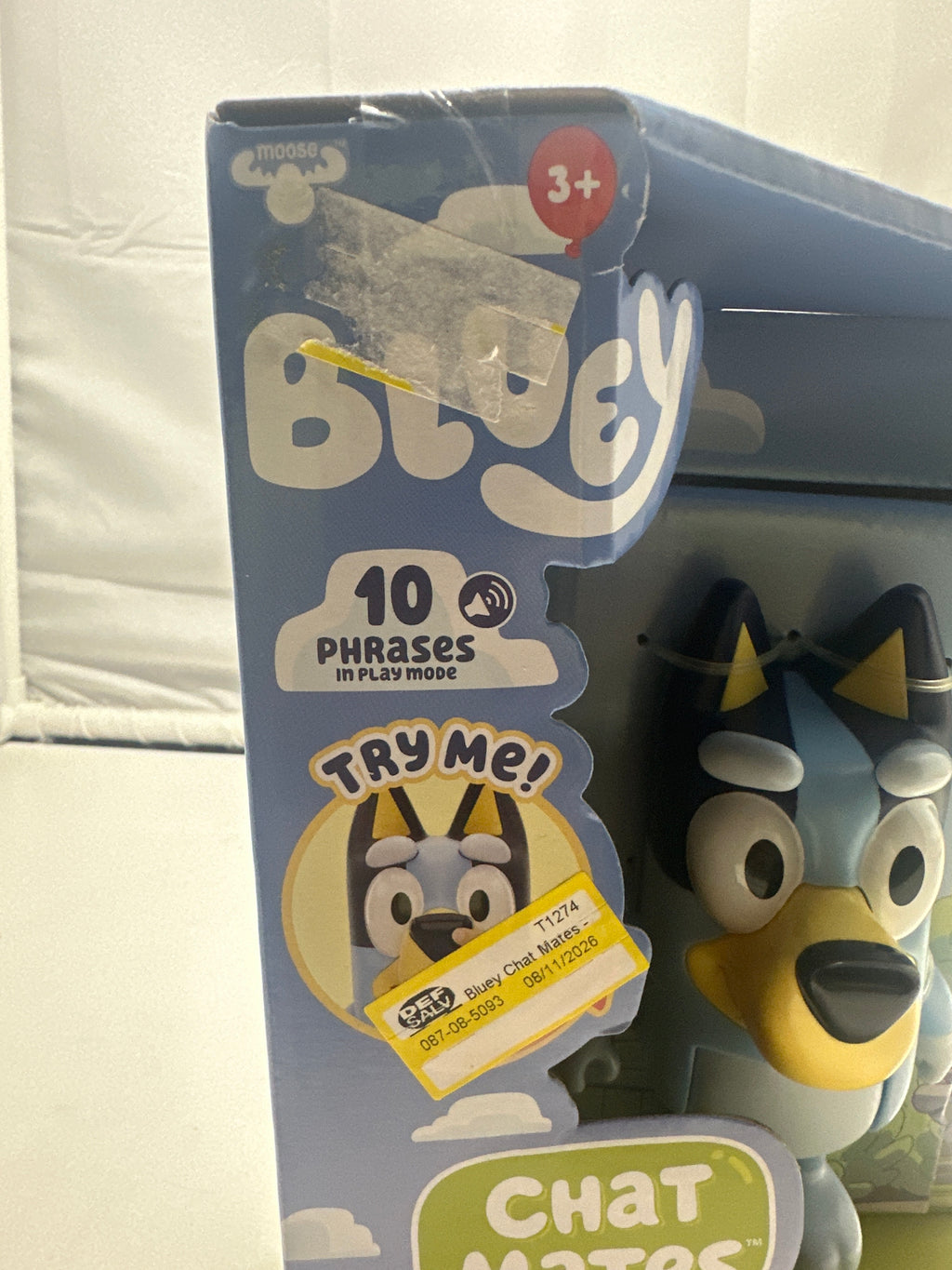Bluey Chat Mates talking Bluey figure in damaged original packaging