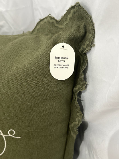 Threshold™ Season’s Greetings Ruffle-Edge Decorative Throw Pillow