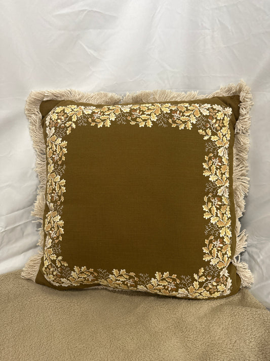 Threshold™ Embroidered Leaf Border Decorative Throw Pillow