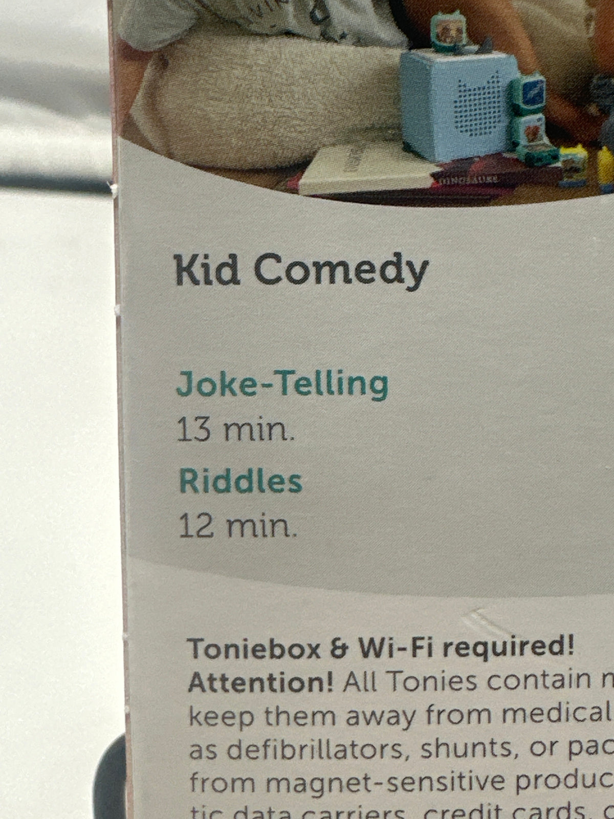 Tonies Clever Tonies Kid Comedy Joke-Telling and Riddles 2-pack, package wear shown