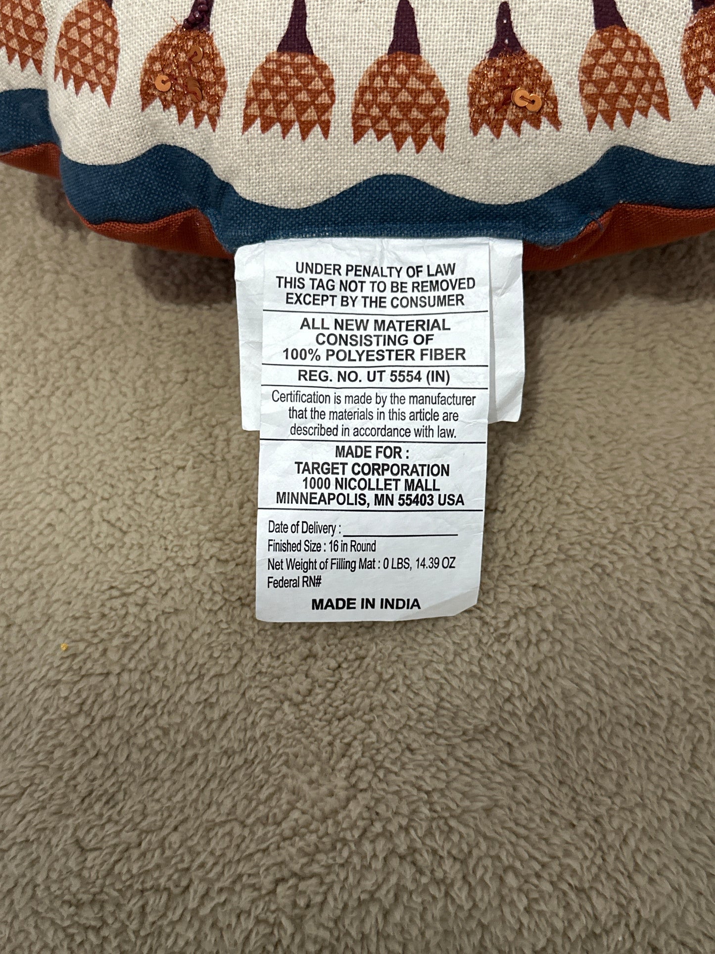 Threshold™ Handcrafted Embroidered Bird Decorative Toss Pillow