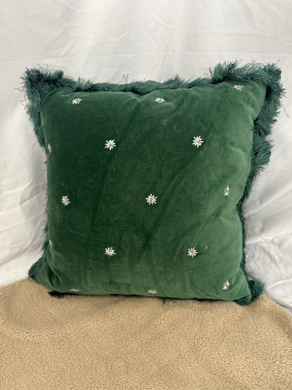 Threshold™ Embroidered Velvet Fringe Decorative Throw Pillow