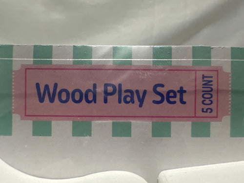 5 Piece Wooden Amusement Park Play Set Ferris Wheel Carousel