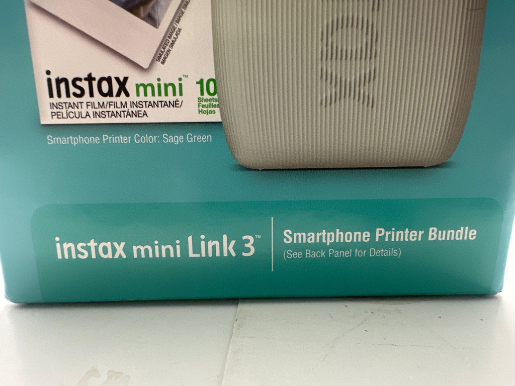 Fujifilm Instax Mini Link 3 Sage Green Smartphone Printer Bundle