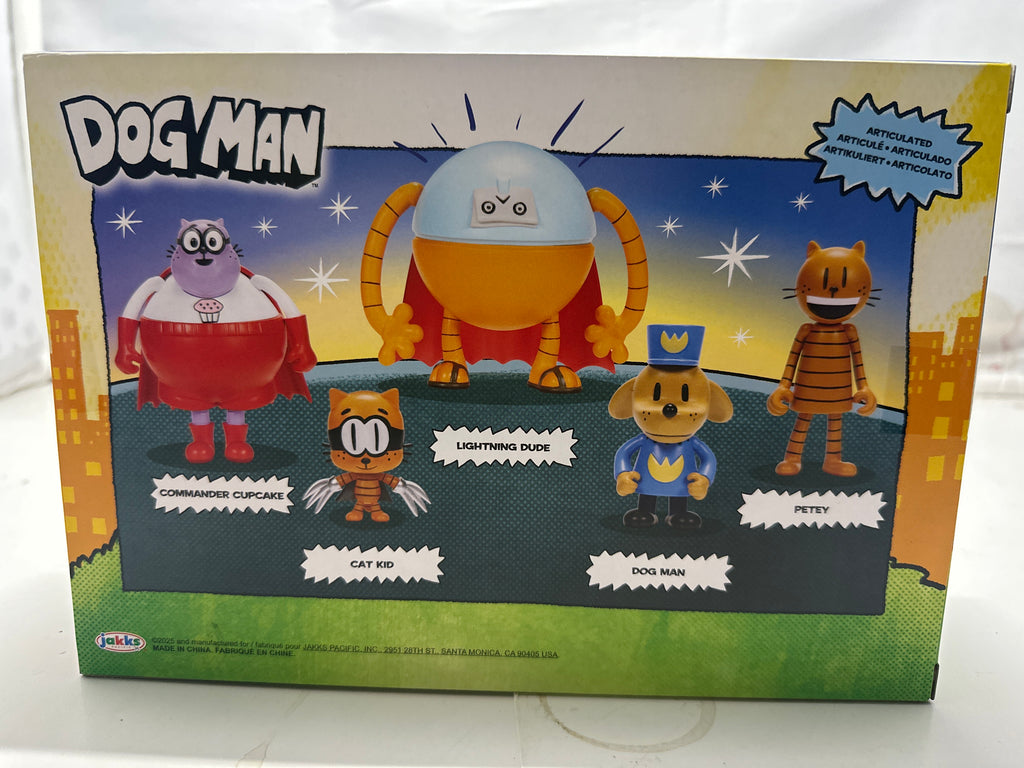 Dog Man Supa Buddies & Baddies 5 Figure Set Jakks Pacific