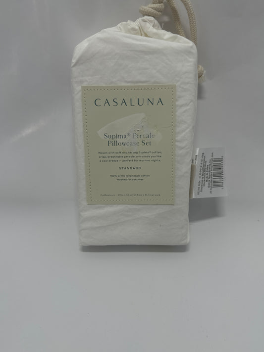 Casaluna Supima Percale Pillowcase Set – Crisp Cooling Cotton, Hotel-Style Luxury Bedding
