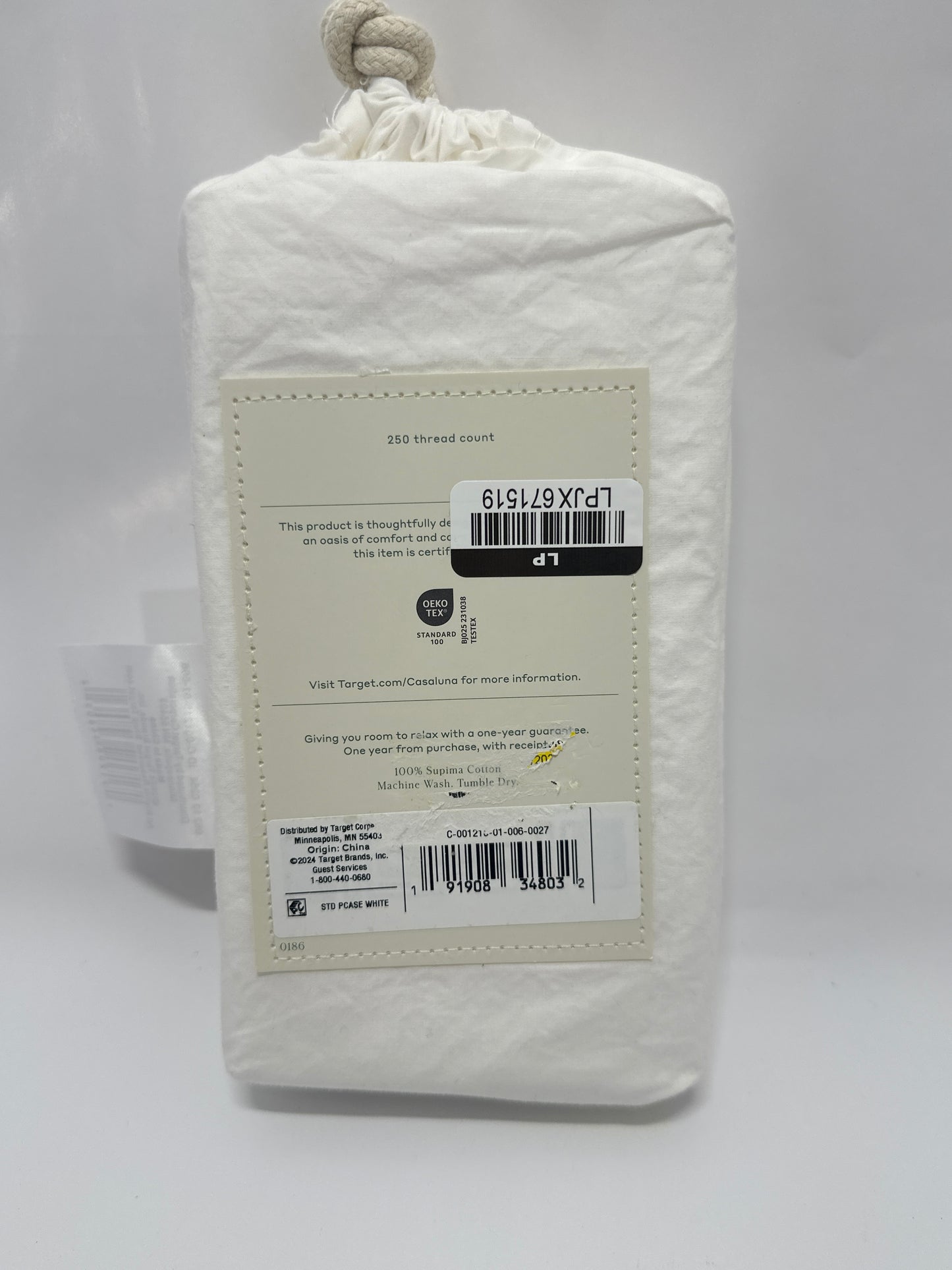 Casaluna Supima Percale Pillowcase Set – Crisp Cooling Cotton, Hotel-Style Luxury Bedding