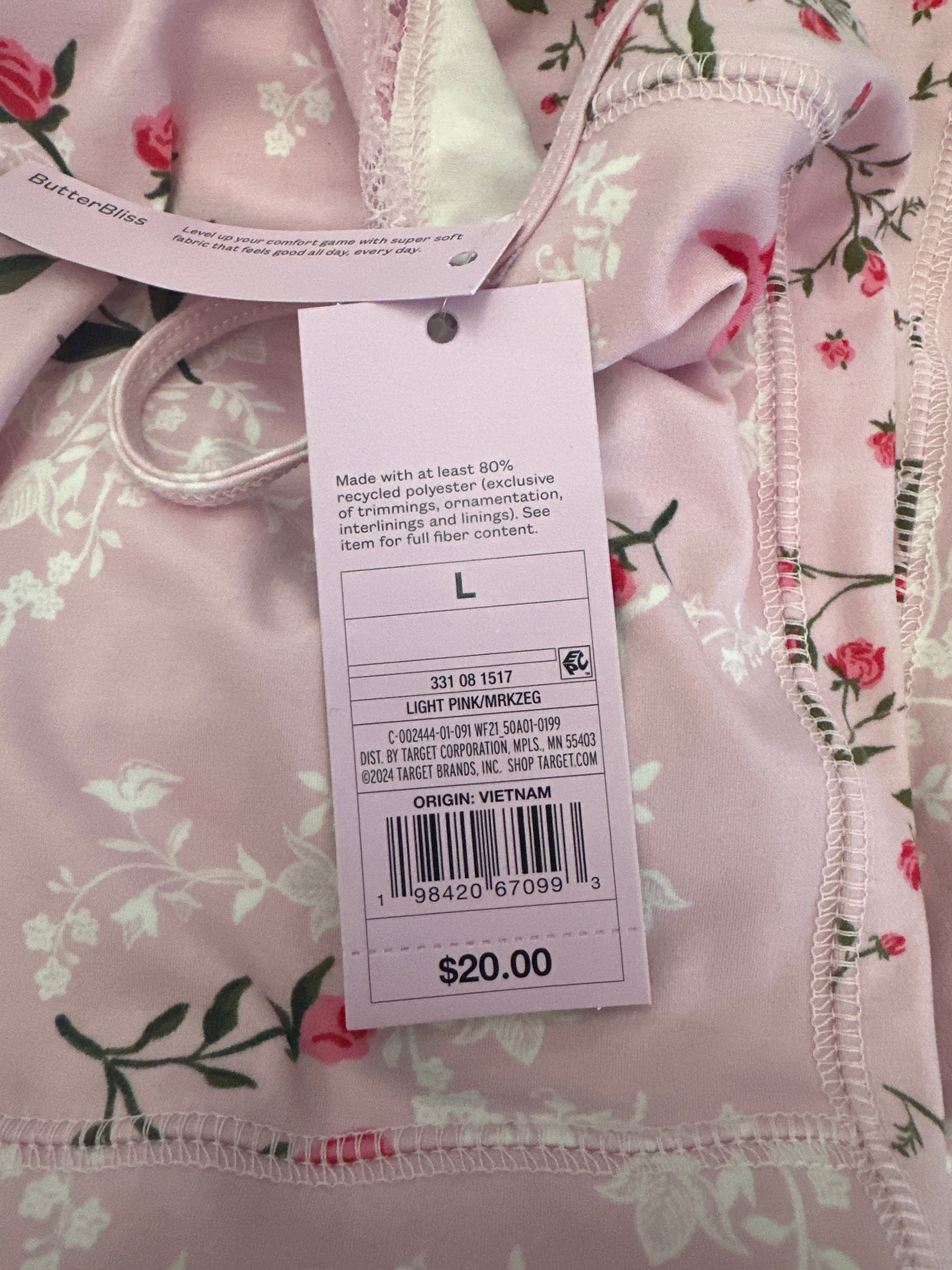 Wild Fable Women's ButterBliss Lace Trim Romper Light Pink Floral