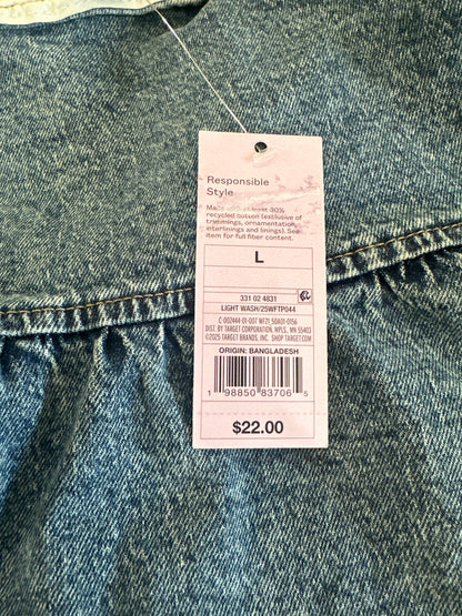 Wild Fable Women's Denim Peplum Tank Top Light Wash Tie Strap
